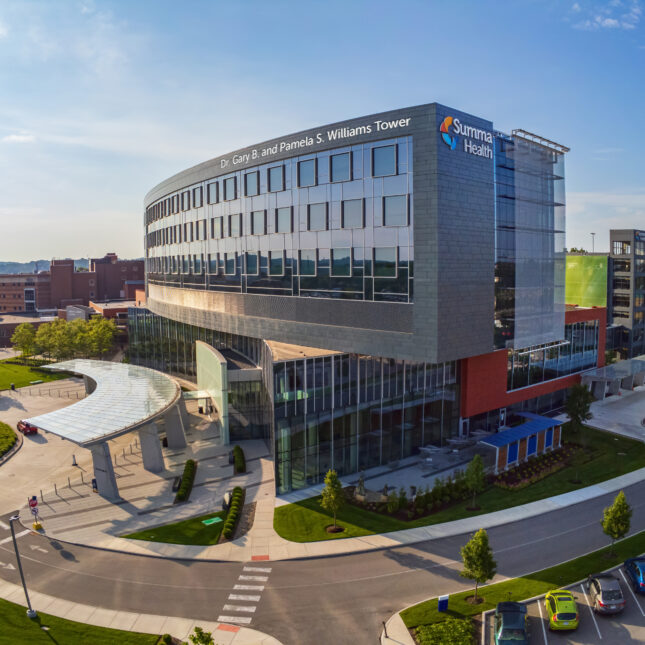 The Dr. Gary B. and Pamela S. Williams Tower in Summa Health System's Akron Campus